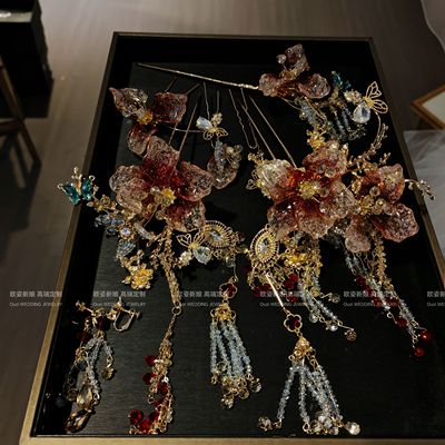 欧姿新品红色系减龄新中式发簪古韵超幼态设计感发簪婚礼跟妆1183