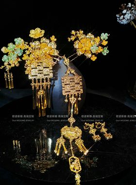 欧姿新品推荐金色系龙凤褂配饰绝绝子设计感发饰新中式发饰11983
