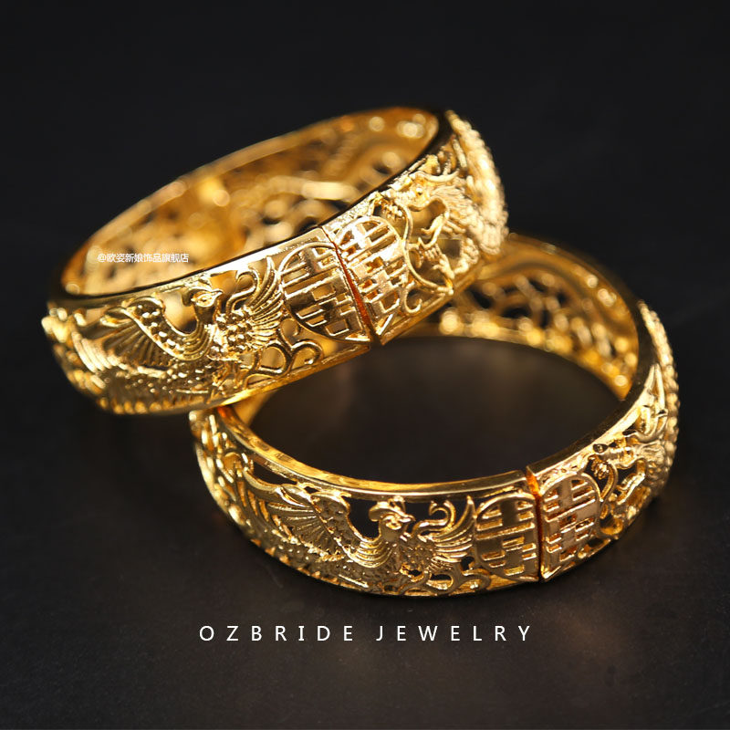 2020新款时尚气质金手镯仿真铜镀真金手链古装出阁服配饰影楼拍照