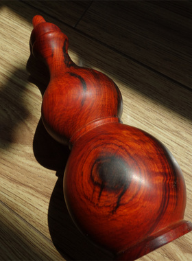 老挝大红酸枝木雕葫芦摆件木家居客厅办公室装饰工艺品乔迁礼品