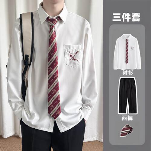 爱神丘比特刺绣长袖JK制服衬衫