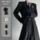 西服外套中性风高级感黑色正肩大衣风衣套装 春秋季 山本风长款