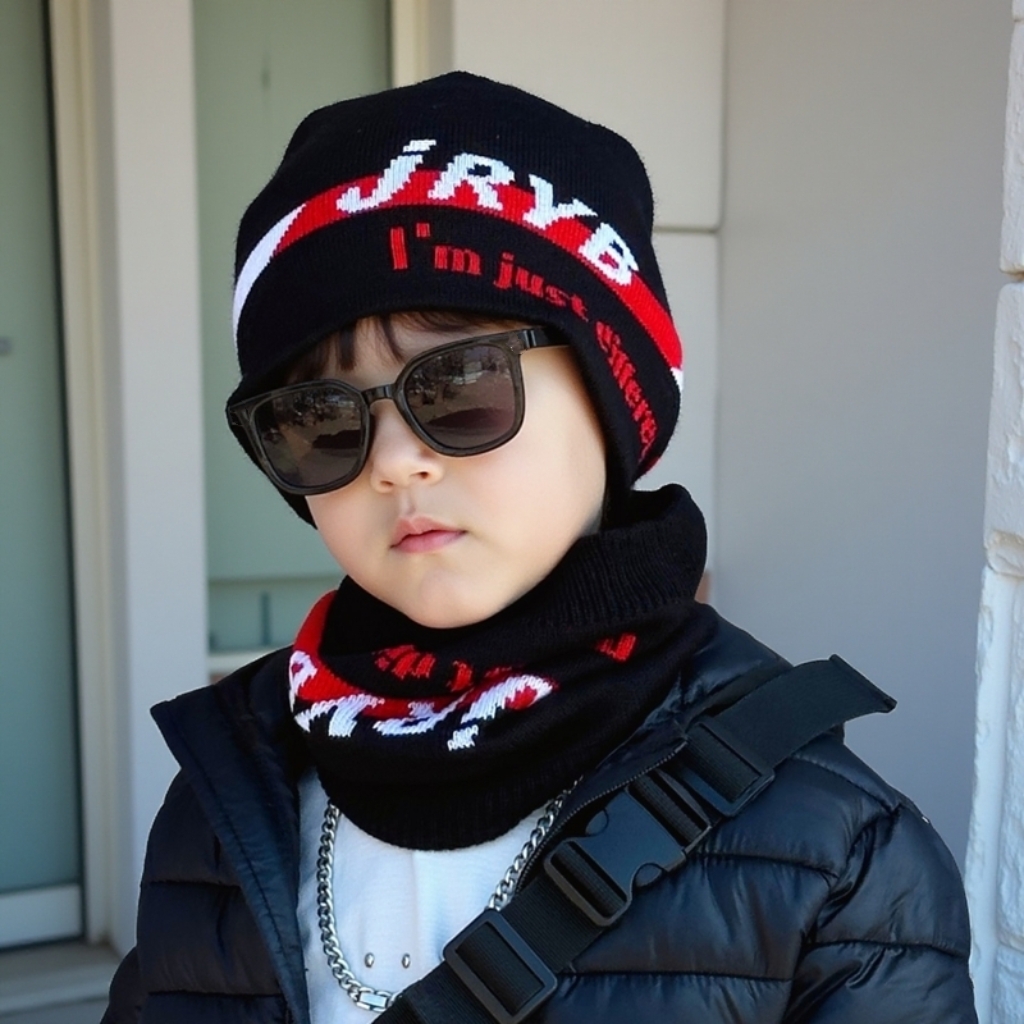 户外帽子儿童小学生男女孩骑车滑雪冰保暖套头护耳保暖加厚冬天帽