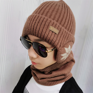 中小学生冬天加绒包头帽保暖防风男大童滑雪冰帽毛线帽子护耳帽子