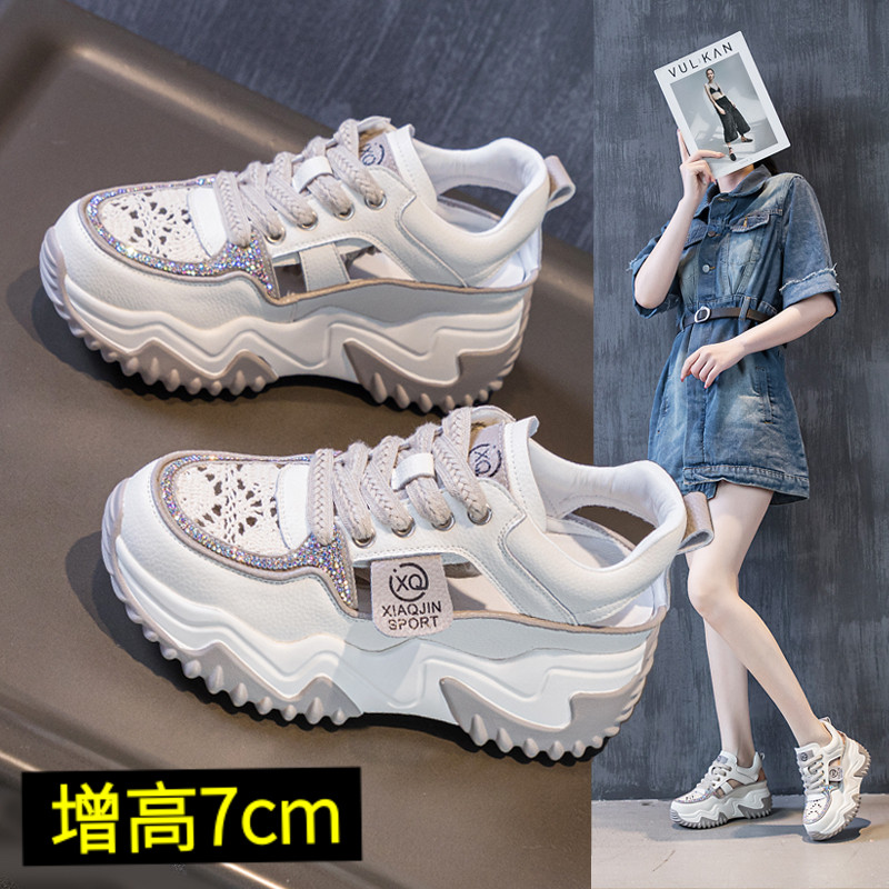 增高7cm轻便软底防滑休闲凉鞋图片