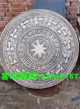 锻铜浮雕铜鼓面定制纯铜广西壮族铜鼓战鼓墙壁装饰僰苗铜鼓铜锣鼓