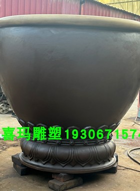 铸铜连体底座大水缸庭院景区铜大缸装饰摆件故宫缸吉祥缸定制门海