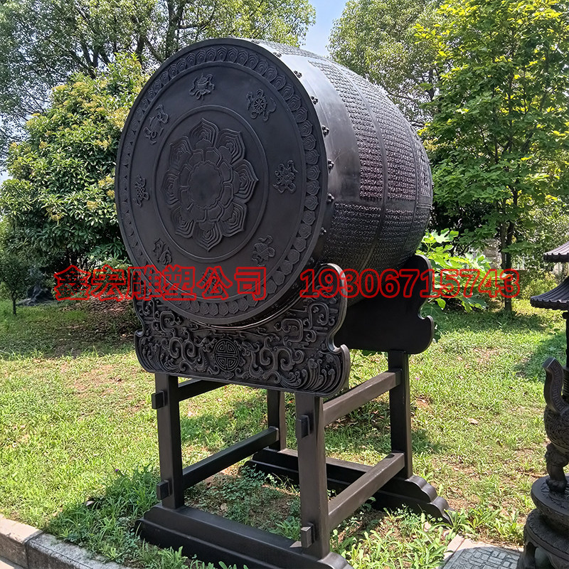 大型广西铜鼓定制公园广场美陈黄铜民族风战鼓城市雕塑僰苗铜大鼓