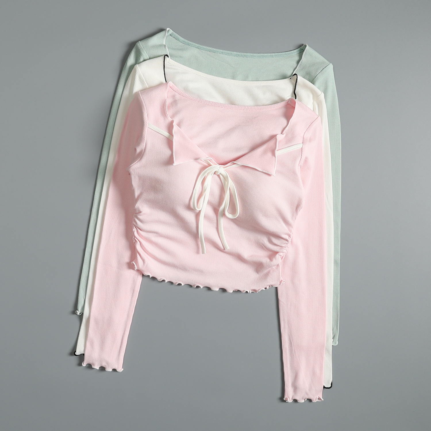 带胸垫瑜伽服长袖高颜值绝美时尚运动T恤显瘦普拉提训练健身上衣