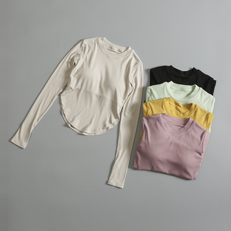 带胸垫瑜伽服运动长袖女