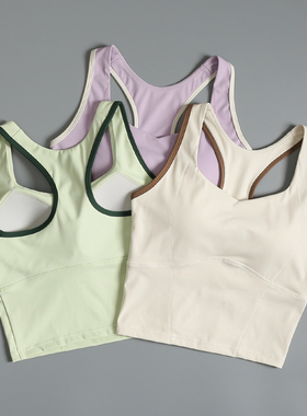 一体式胸垫运动内衣女跑步防震高强度健身服文胸外穿训练瑜伽背心