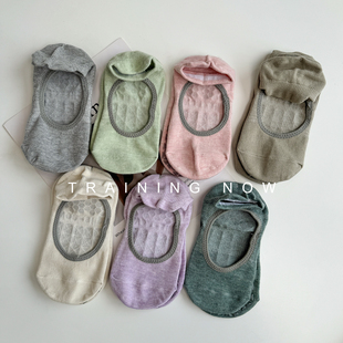 普拉提瑜伽短袜子夏季 弹力运动训练健身舞蹈袜 不起球防滑船袜薄款