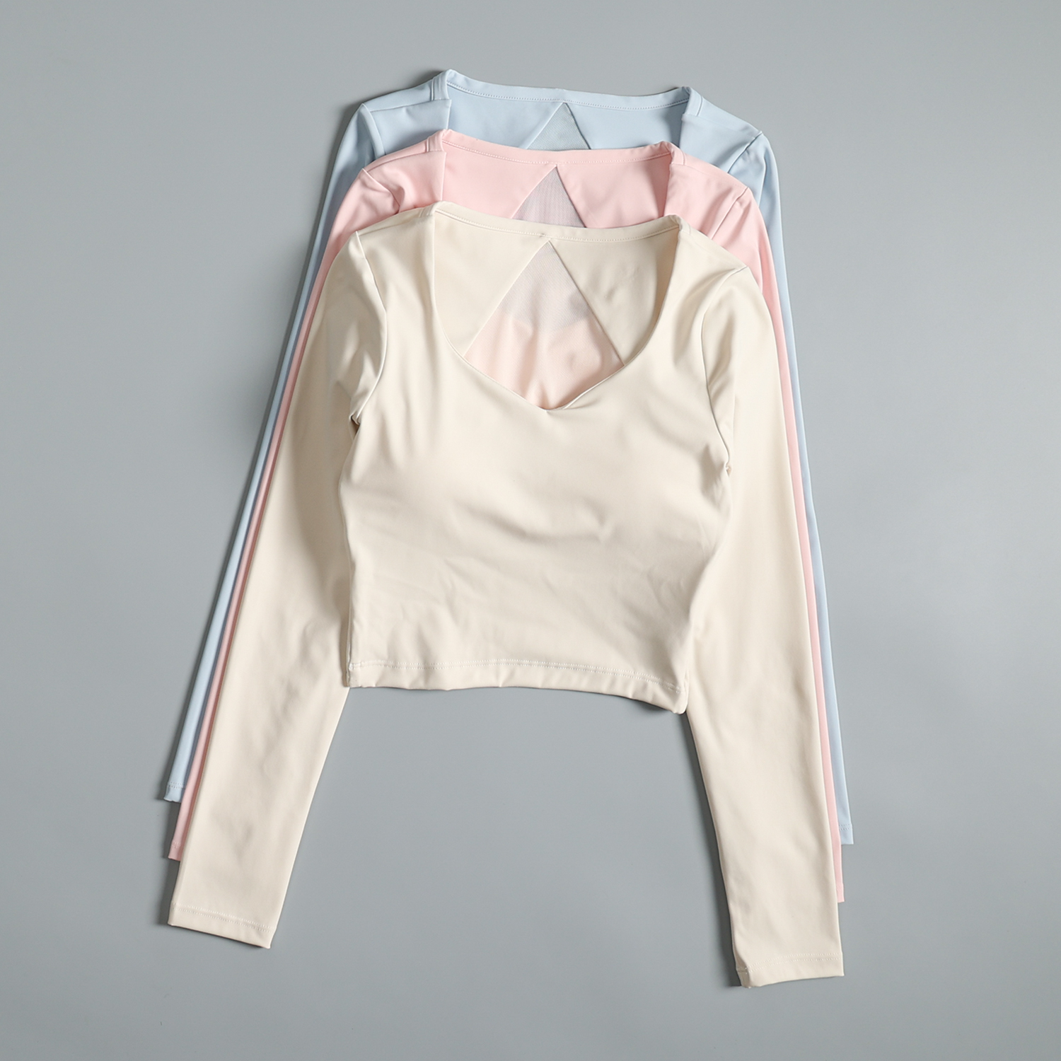 运动长袖女秋冬季透气美背跑步