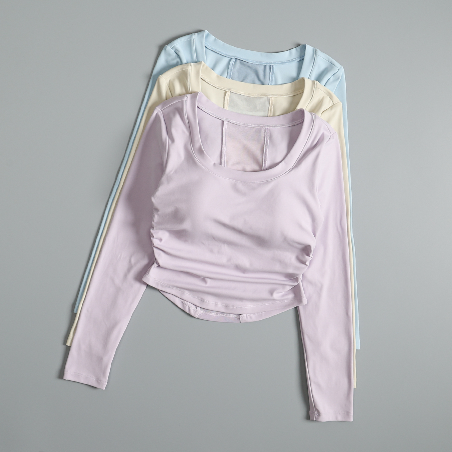 瑜伽服女2025新款带胸垫长袖秋冬训练普拉提运动上衣跑步健身服