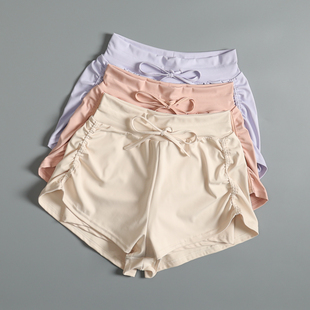 显瘦瑜伽健身三分裤 宽松透气跑步速干休闲裤 女夏季 防走光运动短裤