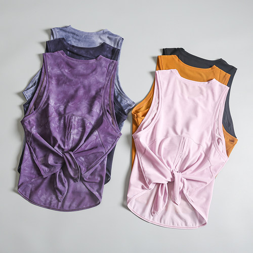 无袖美背外穿网纱T恤罩衫瑜伽服