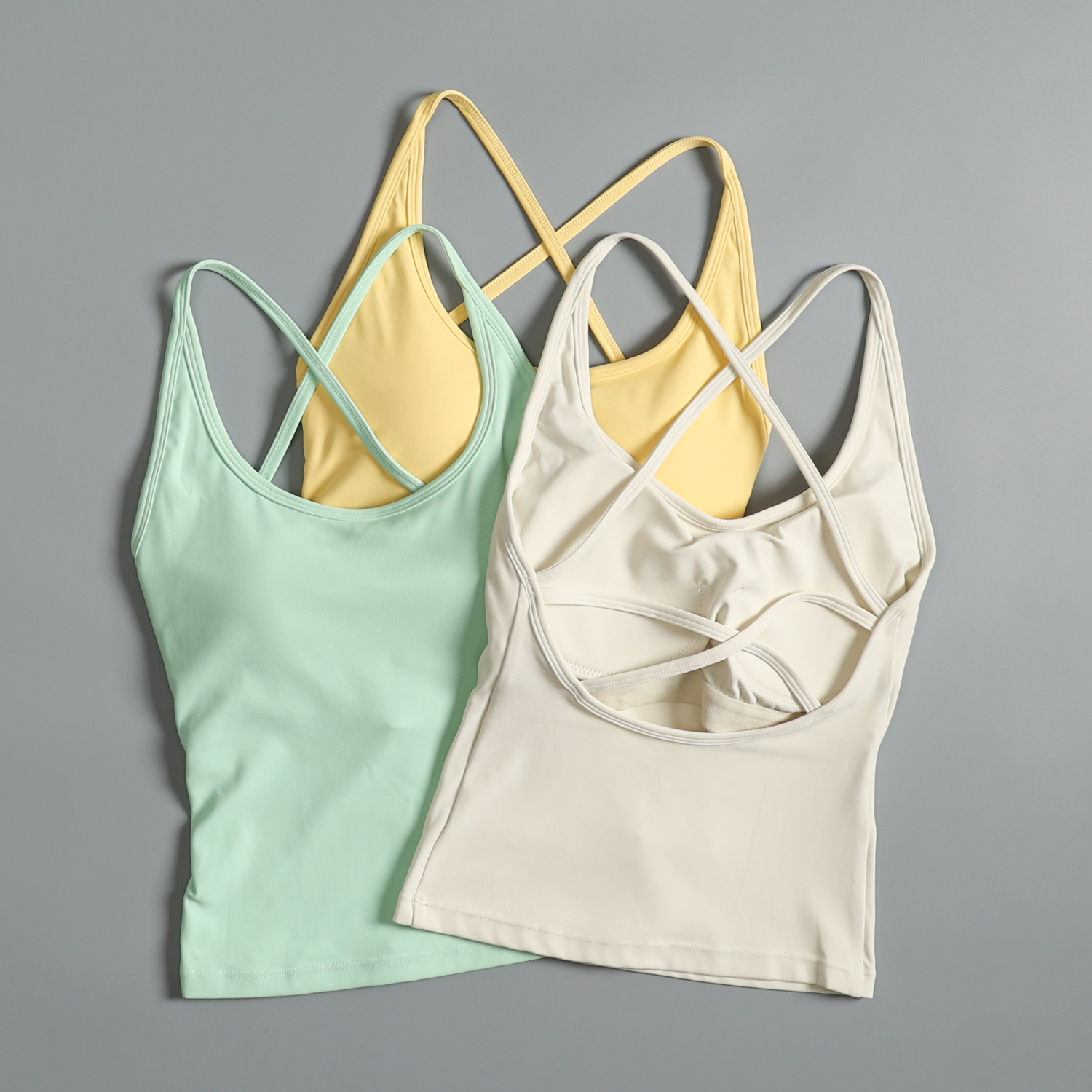 性感美背运动背心女夏带胸垫防震