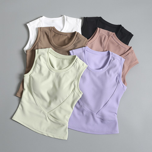 瑜伽服运动背心式短袖女外穿紧身