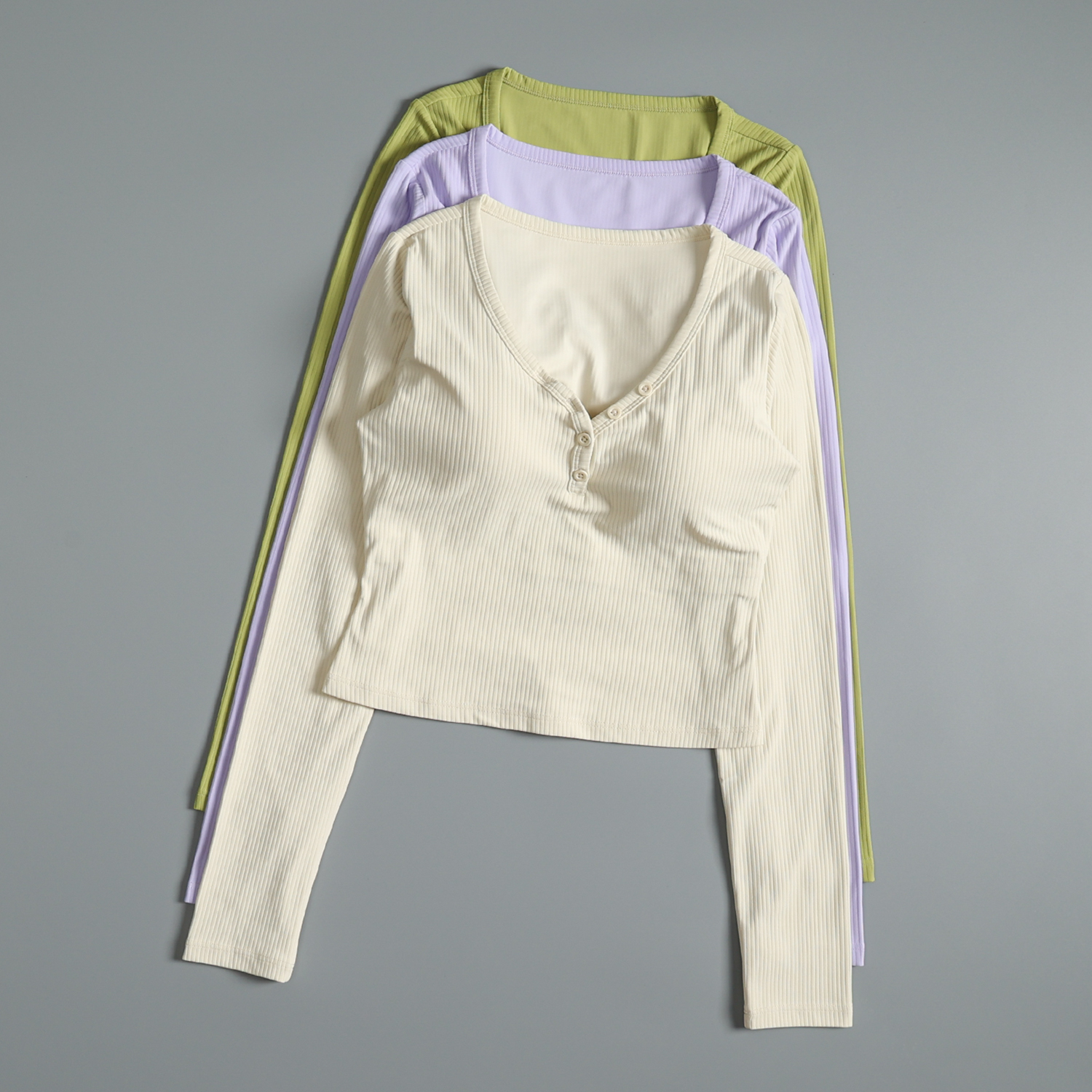 带胸垫瑜伽服长袖女秋季修身显瘦