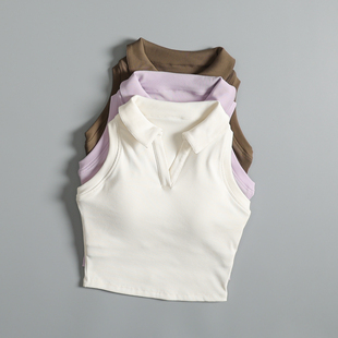 背心女夏季 遮副乳健身锻炼文胸专业跑步减震运动服 瑜伽无袖 一体式