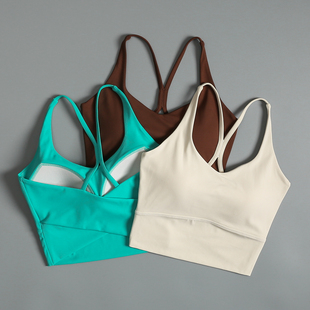 遮副乳防震美背固定杯健身文胸外穿高端跑步瑜伽服背心 巨好穿