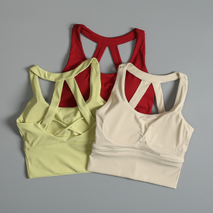 性感美背运动内衣女夏季 高强度跑步防震外穿瑜伽文胸速干健身背心