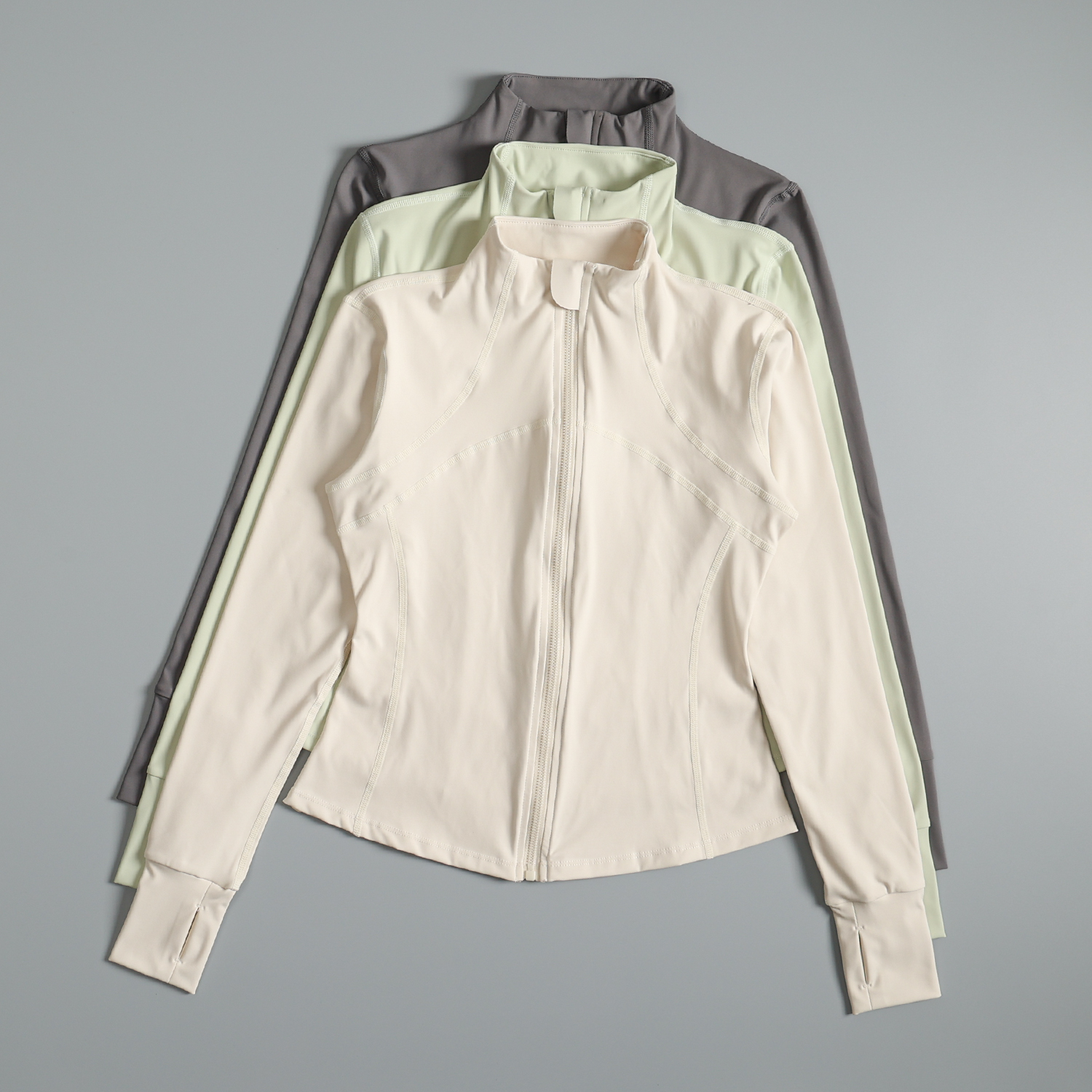 瑜伽服外套女修身速干立领秋季跑步运动上衣普拉提训练健身服长袖