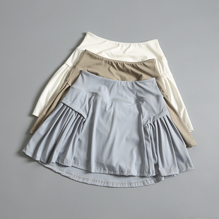 新款 夏季 薄训练跑步防走光宽松高腰显瘦瑜伽网球裙裤 运动健身短裤