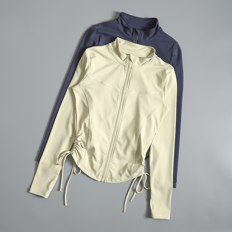 瑜伽健身跑步外套女立领开衫