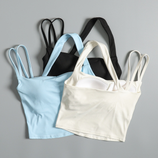 一体式 运动内衣女遮副乳瑜伽锻炼健身文胸美背外穿跑步防震背心