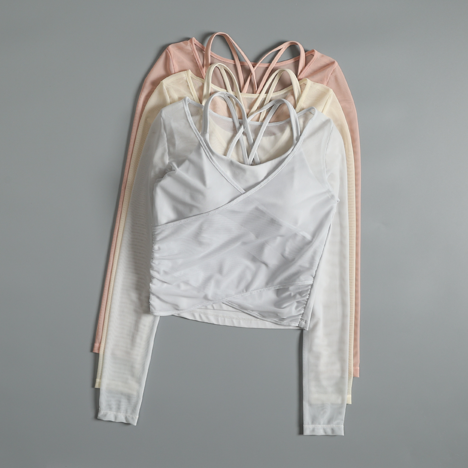 瑜伽服女秋季带胸垫运动上衣绝美可外穿长袖T恤普拉提训练健身服