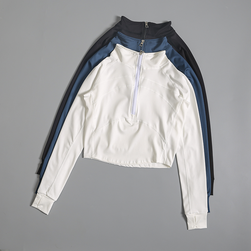 瑜伽运动半拉链修身女长袖外套