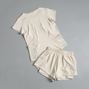 运动套装女夏季薄款两件套2026年新款瑜伽服女装短袖短裤速干衣服