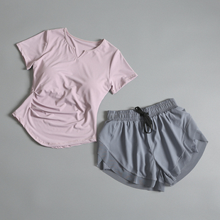 瑜伽服套装女夏季晨跑步宽松运动服新款高级感专业训练速干健身服