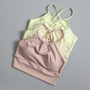 瑜伽服吊带背心式 带胸垫运动文胸夏防震女健身普拉提专业美背内衣