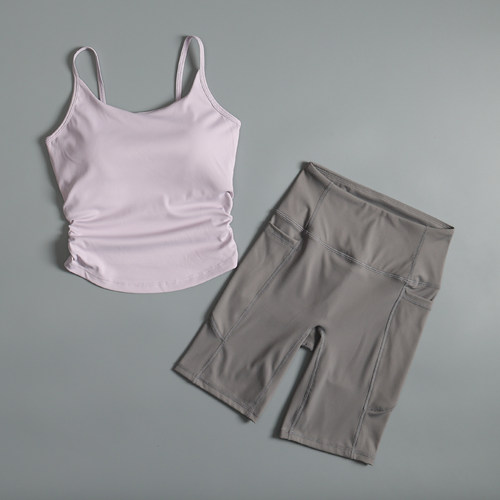 跑步套装女夏季健身房训练速干服