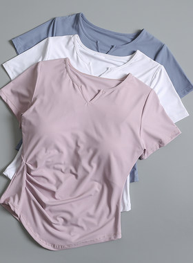 带胸垫瑜伽服女夏普拉提健身上衣