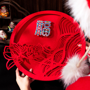 2026马年新年装饰立体圆形福字门贴高档家用室内春节过年布置入户