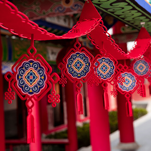 2026新年拉花装饰品氛围场景布置春节贺年商场会场过年挂件福挂饰