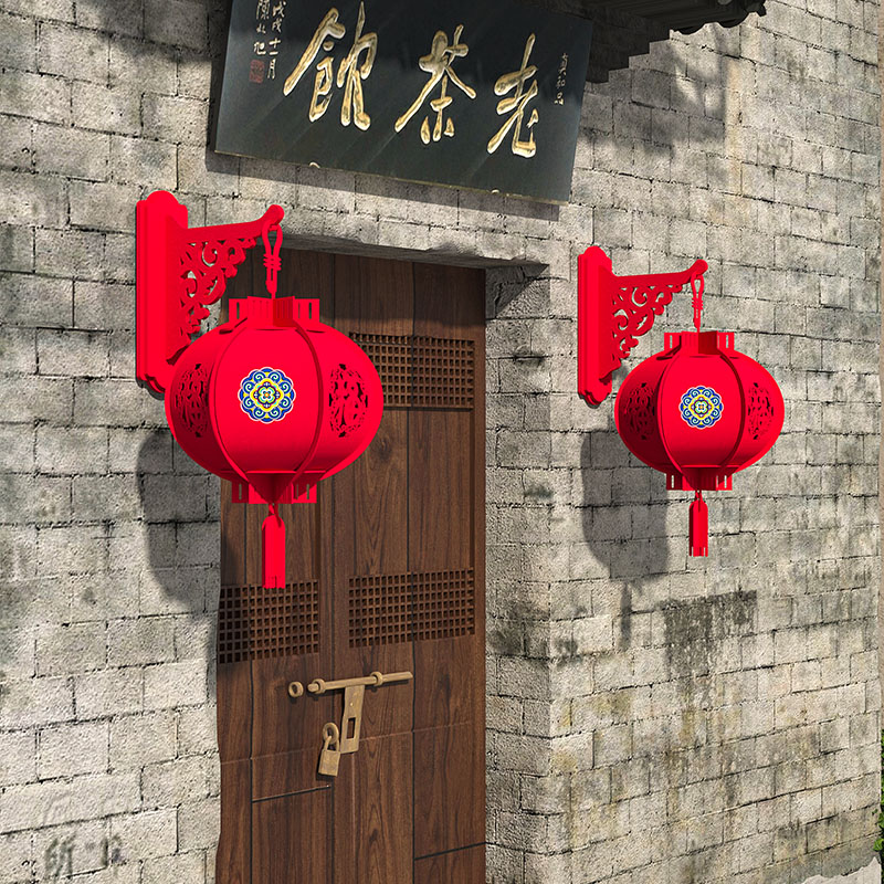 2026新年装饰户外大门过年灯笼挂件中式无纺布阳台春节挂饰