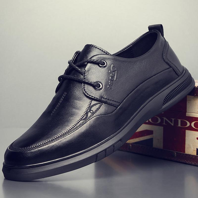 新品休闲皮鞋男士英伦时尚潮流商务正式正装秋季港风软底正式场合