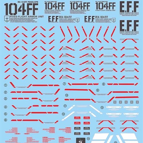 现货包邮 炎水贴 HG 佩涅罗佩高达 大白鹅 RX-104 荧光 高达水贴