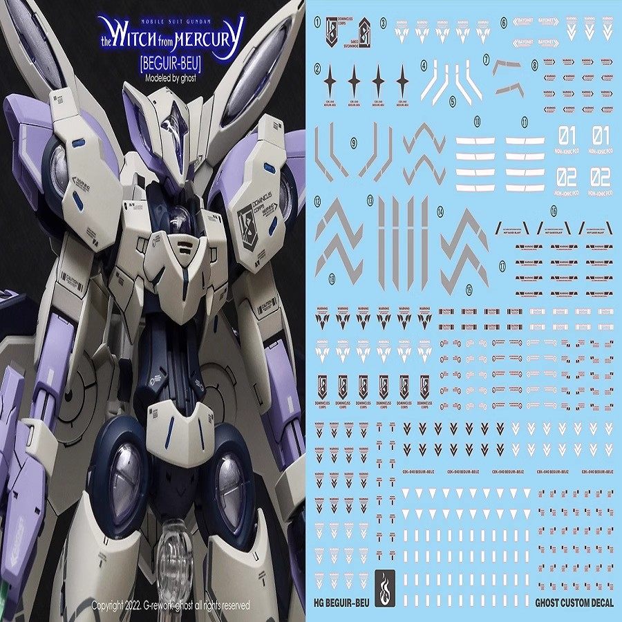 炎 GHOST版 HG 水星的魔女02 异端审判者 前夜谭 高达 荧光水贴纸
