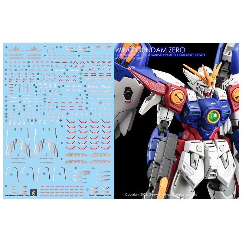 炎 GHOST RG 飞翼零式高达 TV WING ZERO 飞翼高达 高清荧光水贴