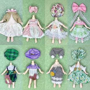 16-17厘米ob11娃衣服8分bjd换装连衣裙女孩洋娃娃可爱套装裤子