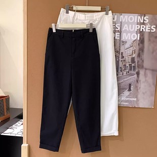H18休闲西裤女九分裤高腰2025夏季小个子宽松显瘦百搭直筒西装裤
