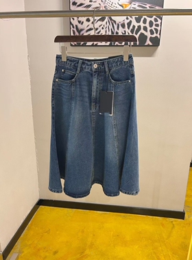 搭配单品 2023新款女士水洗复古蓝牛仔半裙  051910