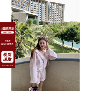 纯色连帽卫衣外套抽绳裤 AHY 子运动套装 女春季 两件套 新款 现货