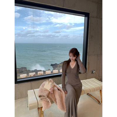 AHY海岛情书绵羊毛针织连衣裙