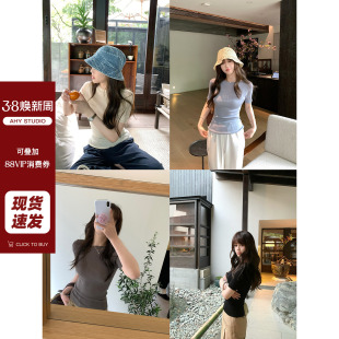 T新品 现货AHY 80莱赛尔20再生纤维性价比建议多色入品质针织短袖